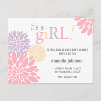 Invitation Fleur de Baby shower personnalisée