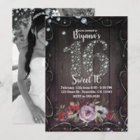 Fleur de Bois Diamant Bling 16 Fête d'anniversaire
