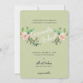 Invitation Fleur de Cactus du désert | Mariage rose