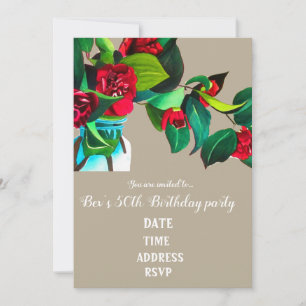 Invitation Fleur de Camellia art 50e anniversaire