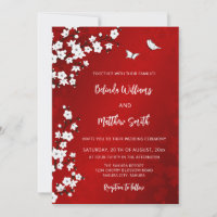 Fleur de cerisier blanche rouge | Mariage