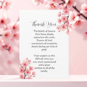 Invitation Fleur de cerisier Fleur funéraire Décès Merci