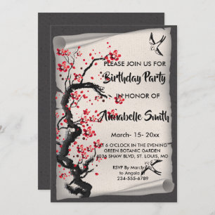 Invitation Fleur de cerisier Vintage