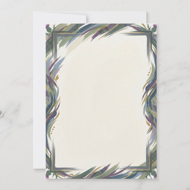 Invitation Fleur de Chardon Violet avec Texte Pers (Devant)
