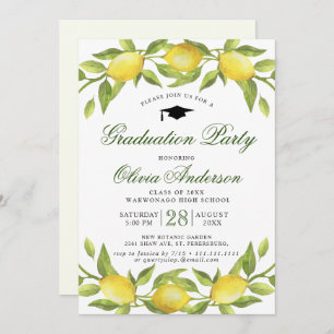 Invitation Fleur de citrons Verdure Chic Graduation Party