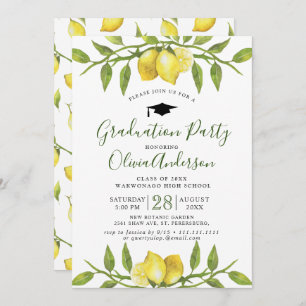 Invitation Fleur de citrons Verdure Chic Graduation Party