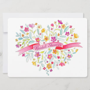 Invitation Fleur de coeur Bouquet art nuptiale douche invitat
