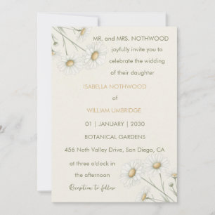 Invitation Fleur de Daisy Printemps Eté Retro Boho