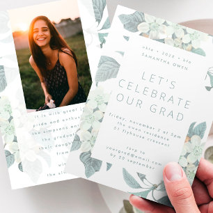 Invitation Fleur de fleurs blanches Photo Université Grad