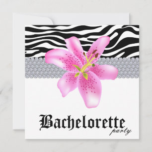 Invitation Fleur de la Bachelorette Zebra Lily