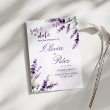 Fleur de Lavande Aquarelle Save the Date