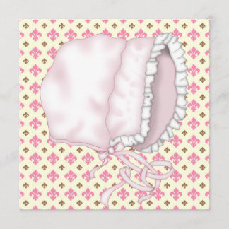 Invitation Fleur de Lis Bébé Shower Jaune Rose Marron