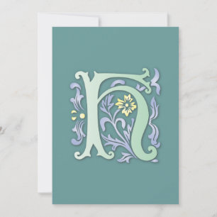 Invitation Fleur de lis H Monogramme
