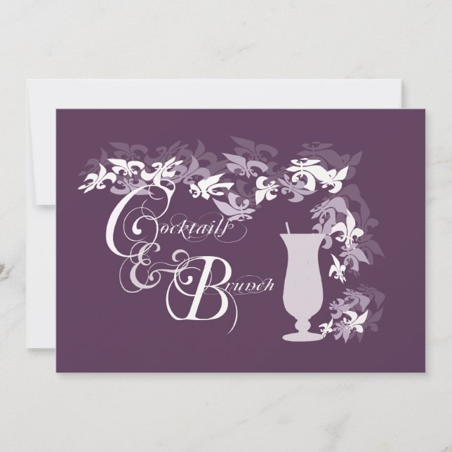 Invitation Fleur de Lis Hurricane Cocktails et Brunch (Devant)