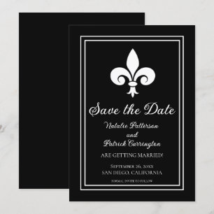 Invitation Fleur de Lis Noir pour annoncer la date