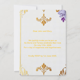 Invitation Fleur-de-Lis Or Élégant