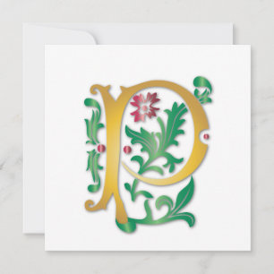 Invitation Fleur de lis P Monogramme