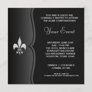 Invitation Fleur De Lis Soirée D'entreprise Tenue De Soirée