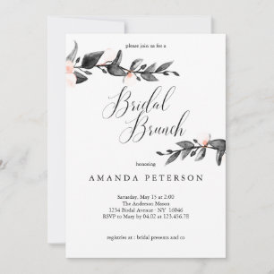 Invitation Fleur de lune   Calligraphie Bridal Brunch