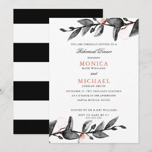 Invitation Fleur de lune mariage botanique Répétition Dinn