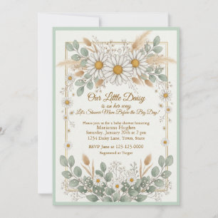 Invitation Fleur de marguerite un bébé en route