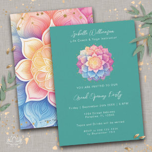 Invitation Fleur de méditation Mandala Holistique Métaphysiqu