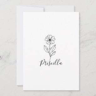 Invitation Fleur de naissance personnalisée février violette