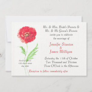 Invitation Fleur de pavot sauvage
