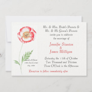 Invitation Fleur de pavot sauvage