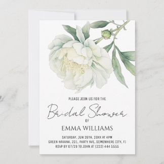 Invitation Fleur de pivoine à l'aquarelle | Baby Shower de ma
