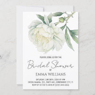 Invitation Fleur de pivoine aquarelle FÊTE DES MARIÉES