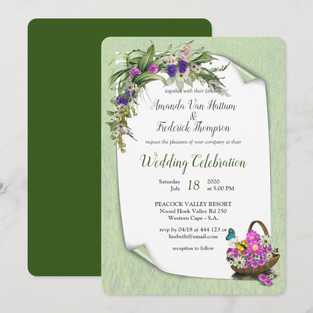 Invitation Fleur de printemps de la Saint-Jean (Devant / Derrière)