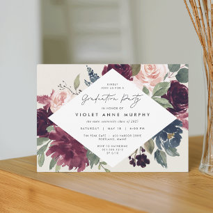Invitation Fleur de prune Élégante fête de graduation flora