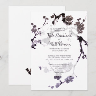 Invitation Fleur de prunier sumie encre
