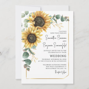 Invitation Fleur de soleil botanique Florale Verdure Mariage 