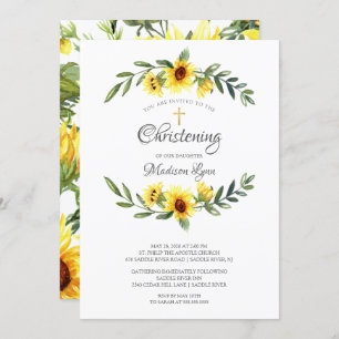 Invitation Fleur de soleil jaune aquarelle