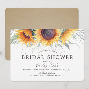 Invitation Fleur de soleil rustique   Fête des mariées floral
