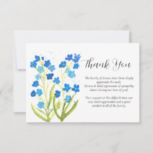 Invitation Fleur de sympathie Forget Me Not Remerciement funé
