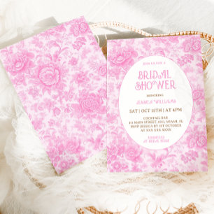 Invitation Fleur de toile rose French Victorian Baby Shower