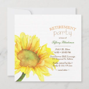 Invitation Fleur de tournesol d'aquarelle