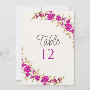 Invitation Fleur de trompette sauvage violette numéro de tabl
