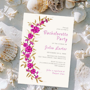 Invitation Fleur de trompette violette Jardin Bachelorette