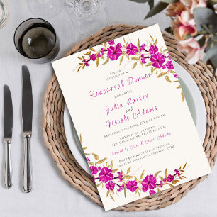Invitation Fleur de vigne à trompette violette Jardin Dîner d