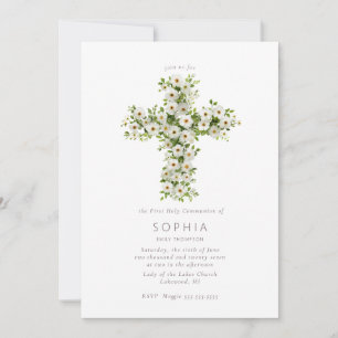 Invitation Fleur des prés pour la Première Sainte Communion