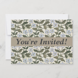 Invitation Fleur d'été de Pervenche Art Nouveau Botanique