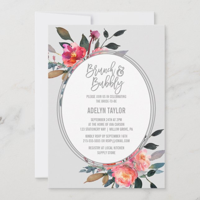 Invitation Fleur d'hiver Brunch et mousseux (Devant)