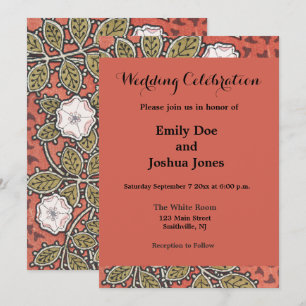 Invitation Fleur d'illustration Rose sauvage Vintage