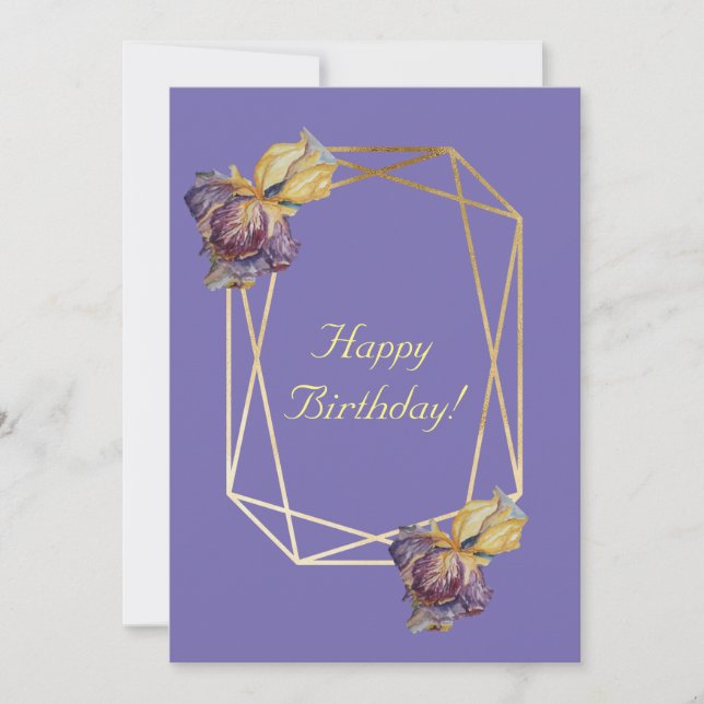 Invitation Fleur d'iris pourpre (Devant)