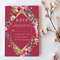 Fleur d'or à menthe rose géométrique RSVP