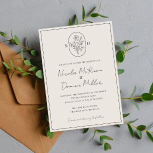 Invitation Fleur du Mois Décembre Mariage entièrement per